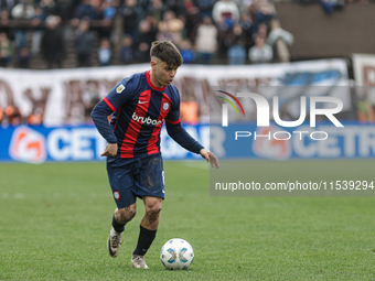 Matias Reali of San Lorenzo plays during the match between Platense and San Lorenzo as part of Liga Profesional 2024 at Estadio ''Ciudad de...