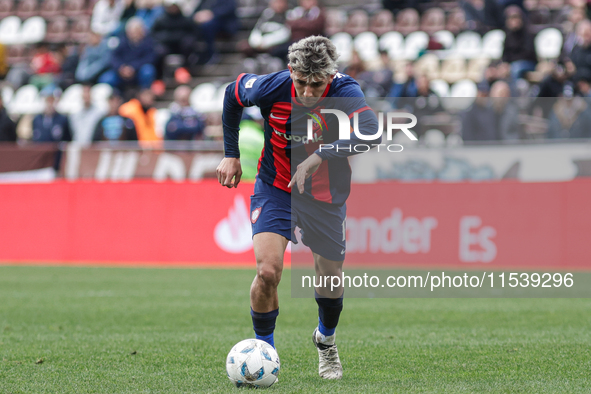 Elian Irala of San Lorenzo is in action during the match between Platense and San Lorenzo as part of Liga Profesional 2024 at Estadio ''Ciud...