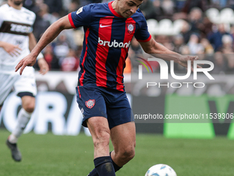 Alexis Cuello of San Lorenzo plays during the match between Platense and San Lorenzo as part of Liga Profesional 2024 at Estadio ''Ciudad de...