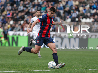 Alexis Cuello of San Lorenzo plays during the match between Platense and San Lorenzo as part of Liga Profesional 2024 at Estadio ''Ciudad de...