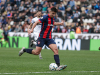 Alexis Cuello of San Lorenzo plays during the match between Platense and San Lorenzo as part of Liga Profesional 2024 at Estadio ''Ciudad de...