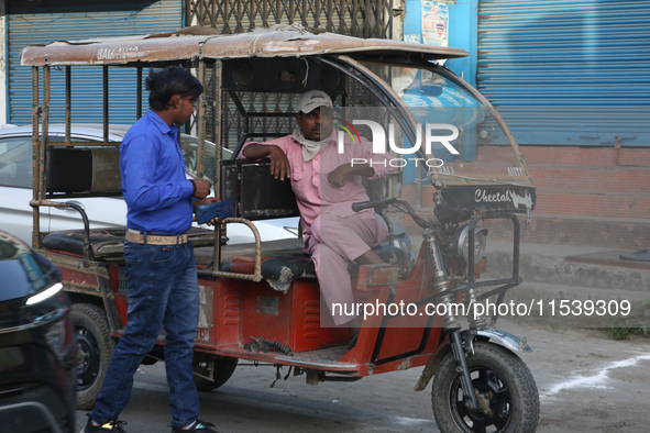 An auto-rickshaw in Bazpur, Uttarakhand, India, on April 19, 2024. 