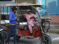 An auto-rickshaw in Bazpur, Uttarakhand, India, on April 19, 2024. (