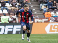 Ivan Leguizamon of San Lorenzo celebrates after scoring the first goal of his team during a match between Platense and San Lorenzo as part o...