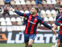 Ivan Leguizamon of San Lorenzo celebrates after scoring the first goal of his team during a match between Platense and San Lorenzo as part o...