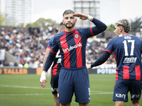 Ivan Leguizamon of San Lorenzo celebrates after scoring the first goal of his team during a match between Platense and San Lorenzo as part o...