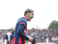 Elian Irala of San Lorenzo celebrates after scoring the second goal of his team during a match between Platense and San Lorenzo as part of L...