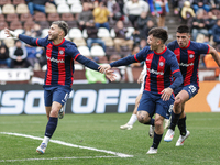 Ivan Leguizamon of San Lorenzo celebrates after scoring the first goal of his team during a match between Platense and San Lorenzo as part o...