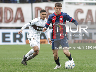 Nicolas Tripichio of San Lorenzo plays during the match between Platense and San Lorenzo as part of Liga Profesional 2024 at Estadio ''Ciuda...