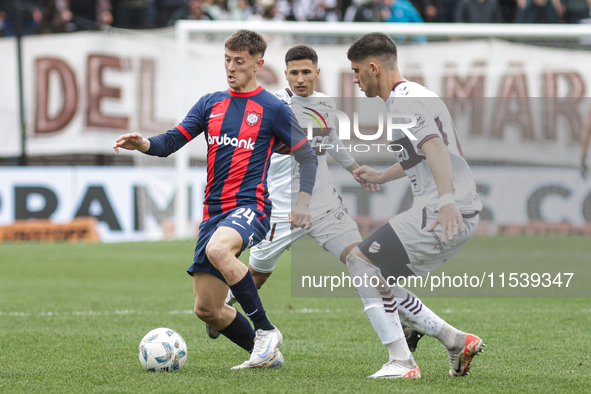 Nicolas Tripichio of San Lorenzo plays during the match between Platense and San Lorenzo as part of Liga Profesional 2024 at Estadio ''Ciuda...