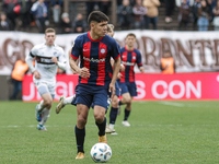 Nahuel Arias of San Lorenzo is in action during the match between Platense and San Lorenzo as part of Liga Profesional 2024 at Estadio ''Ciu...