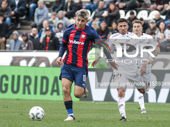 Elian Irala of San Lorenzo is in action during the match between Platense and San Lorenzo as part of Liga Profesional 2024 at Estadio ''Ciud...