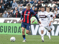 Elian Irala of San Lorenzo is in action during the match between Platense and San Lorenzo as part of Liga Profesional 2024 at Estadio ''Ciud...