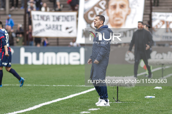 Leandro Atilio Romagnoli coaches San Lorenzo and watches a match between Platense and San Lorenzo as part of Liga Profesional 2024 at Estadi...