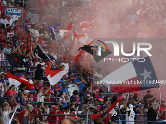 FC Dallas supporters back their team during the MLS match between FC Dallas and Colorado Rapids at Toyota Stadium in Frisco, Texas, on Augus...