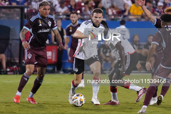 FC Dallas midfielder Asier Illarramendi #14 drives the ball during the MLS match between FC Dallas and Colorado Rapids at Toyota Stadium in...