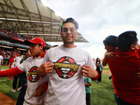 Juan Carlos Gamboa #47 of Diablos Rojos celebrates after winning the South Zone 2024 championship series of the Mexican Baseball League (LMB...