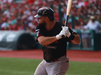 Roberto Ramos #44 of Guerreros de Oaxaca bats during match 7 of the Mexican Baseball League (LMB) South Zone 2024 championship series agains...