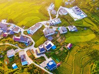 Layered rice terraces are seen in Yuexi County, Anqing, China, on September 2, 2024. (