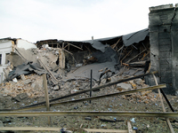 A building on Beresteiskyi Avenue is destroyed by a Russian missile attack in Kyiv, Ukraine, on September 2, 2024. NO USE RUSSIA. NO USE BEL...