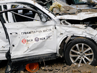 A car is damaged by the Russian missile attack in Kyiv, Ukraine, on September 2, 2024. NO USE RUSSIA. NO USE BELARUS. (