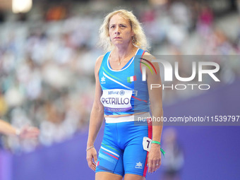 Valentina Petrillo of Italy in action in Women's 400m - T12 Round 1 during the Paris 2024 Paralympic Games at Stade de France on September 2...