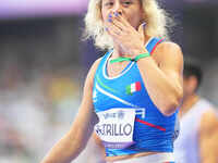 Valentina Petrillo of Italy in action in Women's 400m - T12 Round 1 during the Paris 2024 Paralympic Games at Stade de France on September 2...