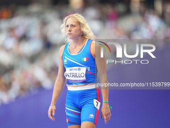 Valentina Petrillo of Italy in action in Women's 400m - T12 Round 1 during the Paris 2024 Paralympic Games at Stade de France on September 2...