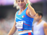 Valentina Petrillo of Italy in action in Women's 400m - T12 Round 1 during the Paris 2024 Paralympic Games at Stade de France on September 2...