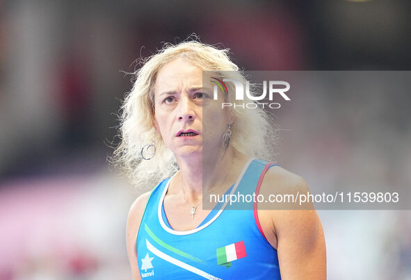 Valentina Petrillo of Italy in action in Women's 400m - T12 Round 1 during the Paris 2024 Paralympic Games at Stade de France on September 2...