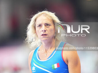 Valentina Petrillo of Italy in action in Women's 400m - T12 Round 1 during the Paris 2024 Paralympic Games at Stade de France on September 2...