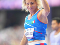 Valentina Petrillo of Italy in action in Women's 400m - T12 Round 1 during the Paris 2024 Paralympic Games at Stade de France on September 2...