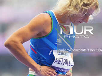 Valentina Petrillo of Italy in action in Women's 400m - T12 Round 1 during the Paris 2024 Paralympic Games at Stade de France on September 2...