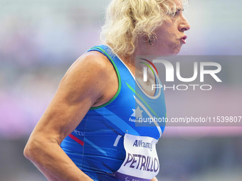 Valentina Petrillo of Italy in action in Women's 400m - T12 Round 1 during the Paris 2024 Paralympic Games at Stade de France on September 2...