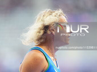 Valentina Petrillo of Italy in action in Women's 400m - T12 Round 1 during the Paris 2024 Paralympic Games at Stade de France on September 2...