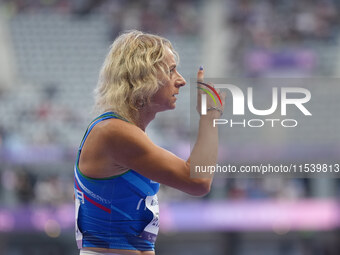 Valentina Petrillo of Italy in action in Women's 400m - T12 Round 1 during the Paris 2024 Paralympic Games at Stade de France on September 2...