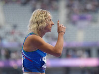 Valentina Petrillo of Italy in action in Women's 400m - T12 Round 1 during the Paris 2024 Paralympic Games at Stade de France on September 2...