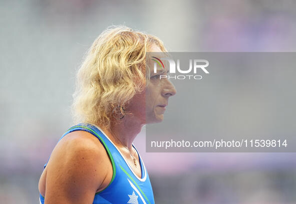 Valentina Petrillo of Italy in action in Women's 400m - T12 Round 1 during the Paris 2024 Paralympic Games at Stade de France on September 2...