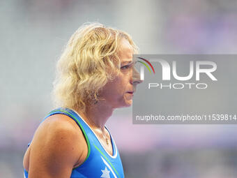 Valentina Petrillo of Italy in action in Women's 400m - T12 Round 1 during the Paris 2024 Paralympic Games at Stade de France on September 2...