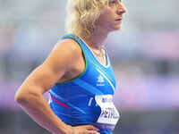 Valentina Petrillo of Italy in action in Women's 400m - T12 Round 1 during the Paris 2024 Paralympic Games at Stade de France on September 2...