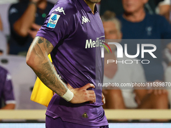 Cristiano Biraghi of ACF Fiorentina during the Italian Serie A football match between ACF Fiorentina and A.C. Monza in Florence, Italy, on S...