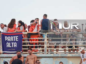 Supporters of ACF Fiorentina during the Italian Serie A football match between ACF Fiorentina and A.C. Monza in Florence, Italy, on Septembe...