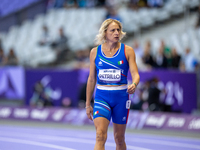 Valentina Petrillo of Team Italy warms up before competing in the Women's 400m T12 Heat 4 at Stade de France during the Paris 2024 Paralympi...