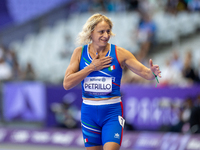 Valentina Petrillo of Team Italy warms up before competing in the Women's 400m T12 Heat 4 at Stade de France during the Paris 2024 Paralympi...