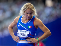 Valentina Petrillo of Team Italy warms up before competing in the Women's 400m T12 Heat 4 at Stade de France during the Paris 2024 Paralympi...