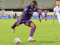 Moise Kean of ACF Fiorentina controls the ball during the Italian Serie A football match between ACF Fiorentina and A.C. Monza in Florence,...