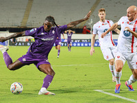 Moise Kean of ACF Fiorentina controls the ball during the Italian Serie A football match between ACF Fiorentina and A.C. Monza in Florence,...