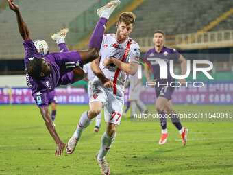 Jonathan Ikone of ACF Fiorentina controls the ball during the Italian Serie A football match between ACF Fiorentina and A.C. Monza in Floren...