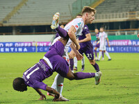 Jonathan Ikone of ACF Fiorentina controls the ball during the Italian Serie A football match between ACF Fiorentina and A.C. Monza in Floren...