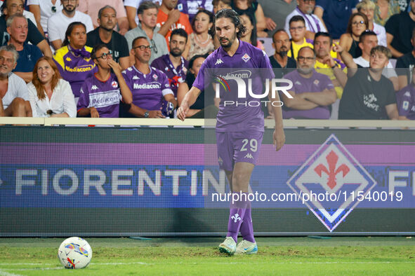 Yacine Adli of ACF Fiorentina during the Italian Serie A football match between ACF Fiorentina and A.C. Monza in Florence, Italy, on Septemb...